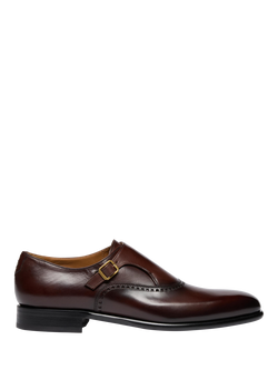 Oliver Sweeny Forino Leather Monk Shoes, Dark Brown, Dark Brown