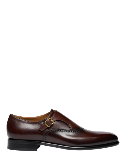 Oliver Sweeney Forino Leather Monk Shoes, Dark Brown, Dark Brown