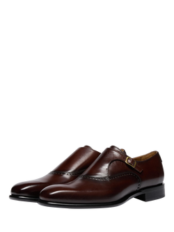 Oliver Sweeny Forino Leather Monk Shoes, Dark Brown - view 2, Dark Brown