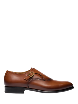 Oliver Sweeny Forino Leather Monk Shoes, Dark Tan, Dark Tan