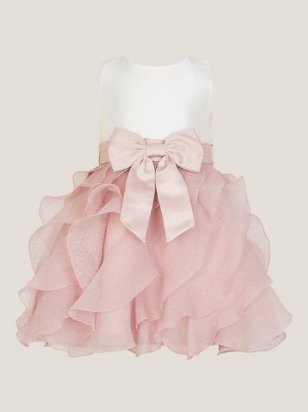 Monsoon Baby Cancan Bow Dress, Pink - view 2, Pink