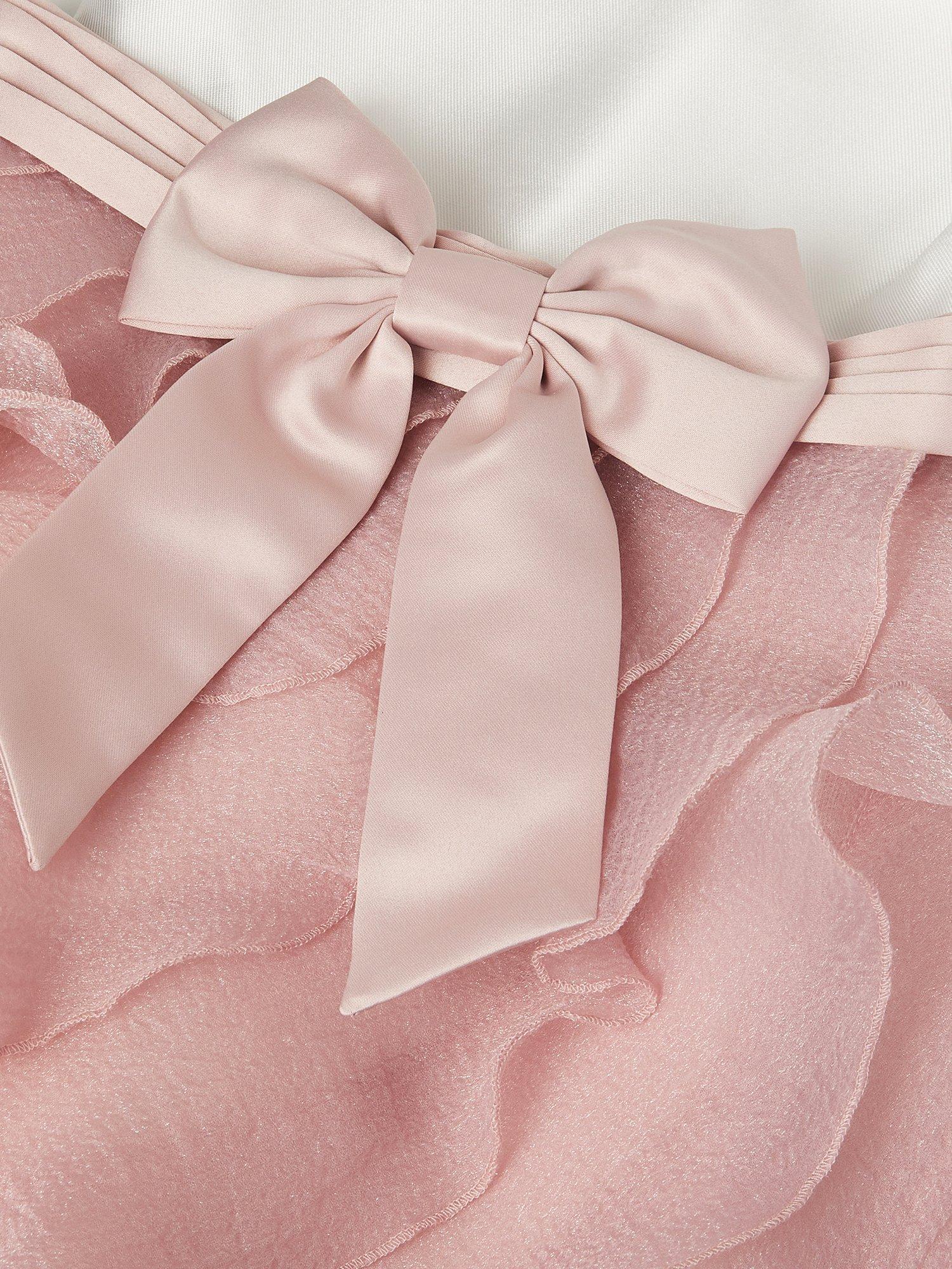 Product image 3 of 3, which shows Monsoon Baby Cancan Bow Dress, Pink, 0-3 months