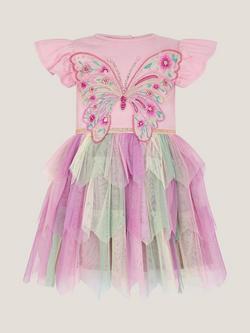Monsoon Baby Disco Butterfly Dress, Pink, Pink