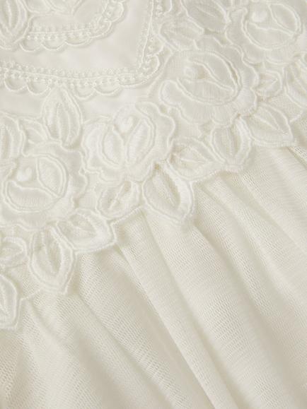 Monsoon Baby Floella Floral Lace Dress, Ivory - view 2, Ivory