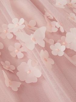 Monsoon Baby Laura Appliqué Flower Scuba Dress, Dusky Pink - view 2, Dusky Pink