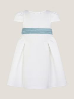 Monsoon Baby Polly Bow Dress, Ivory, Ivory