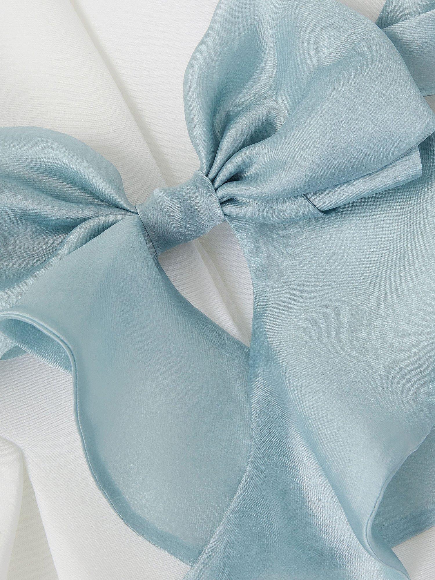 Product image 3 of 3, which shows Monsoon Baby Polly Bow Dress, Ivory, 0-3 months