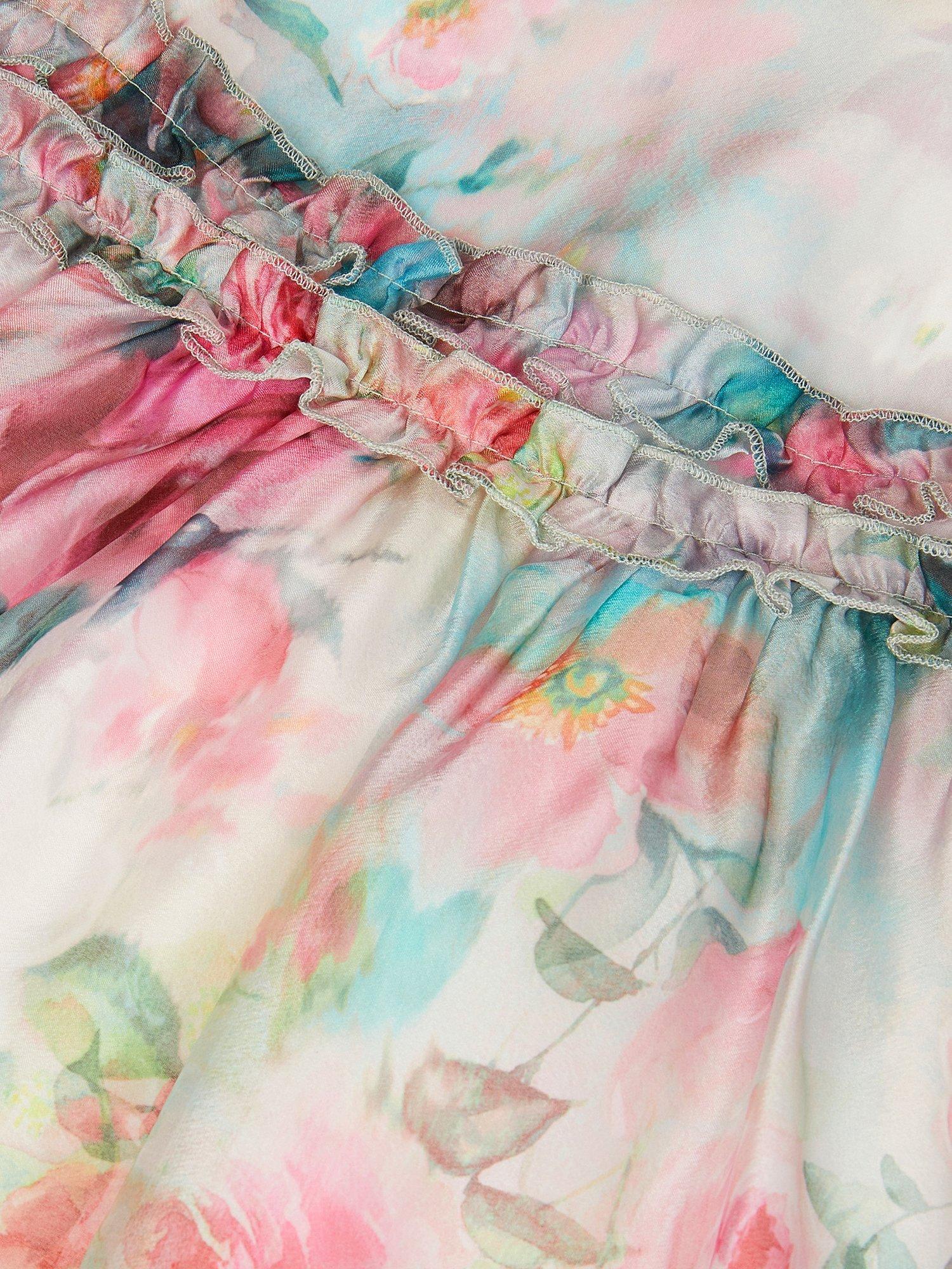 Product image 3 of 3, which shows Monsoon Baby Puff Party Dress, Multi, 0-3 months