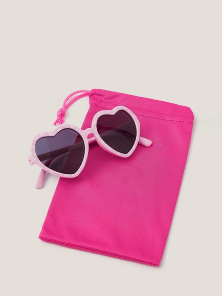 Monsson Baby Flower Print Heart Sunglasses - view 2, Pink
