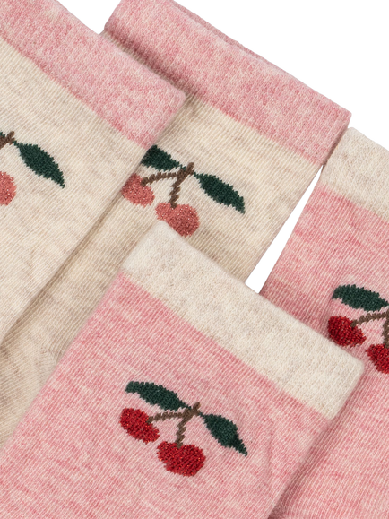 Konges Sløjd Kids' Cherry Socks, Pack of 2, White/Multi - view 2, White/Multi