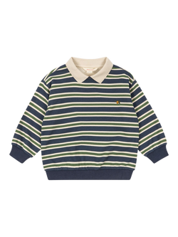 Konges Sløjd Kids' Long Sleeve Striped Polo Shirt, Spellbound, Spellbound