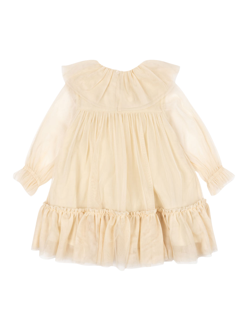 Product image 2 of 5, which shows Konges Sløjd Kids' Bow Dress, Parchment, 18 months