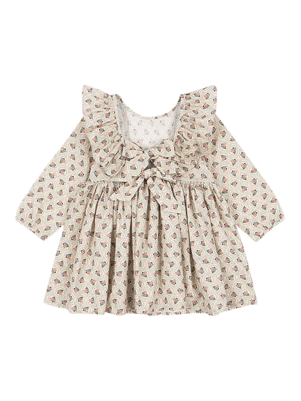 Konges Sløjd Kids' Cianna Bow Dress, Verona Blues - view 2, Verona Blues