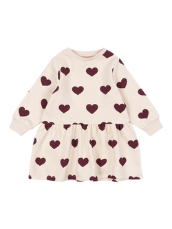 Konges Sløjd Kids' Lou Bow Sweatshirt Dress, Off White, Off White
