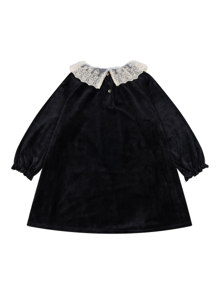 Konges Sløjd Kids' Venola Velvet Dress - view 2, Black
