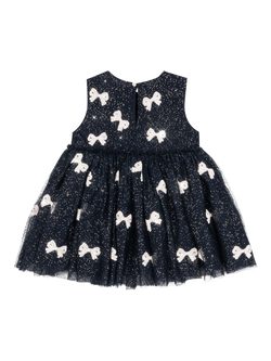 Konges Sløjd Kids' Yvonne Sequin Bow Dress, Bowie Night Sky - view 2, Bowie Night Sky