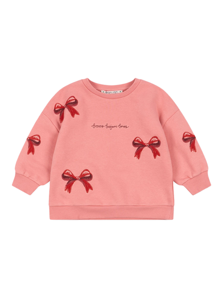 Konges Sløjd Kids' Lou Bow Sweatshirt, Strawberry Ice, Strawberry Ice