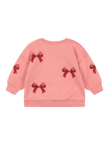 Konges Sløjd Kids' Lou Bow Sweatshirt, Strawberry Ice - view 2, Strawberry Ice