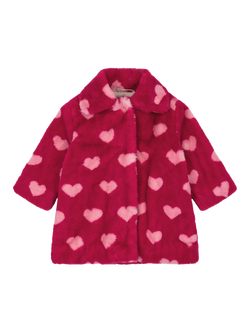 Konges Sløjd Kids' Fuzzy Heart Coat, Amour Jazzy, Amour Jazzy
