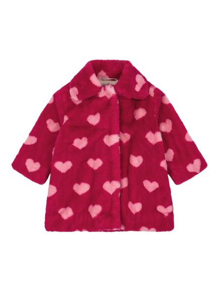 Konges Sløjd Kids' Fuzzy Heart Coat, Amour Jazzy, Amour Jazzy