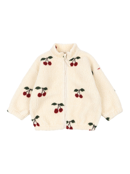 Konges Sløjd Kids' Jody Cherry Pattern Teddy Jacket, Off White, Off White