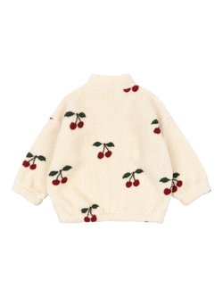 Konges Sløjd Kids' Jody Cherry Pattern Teddy Jacket, Off White - view 2, Off White
