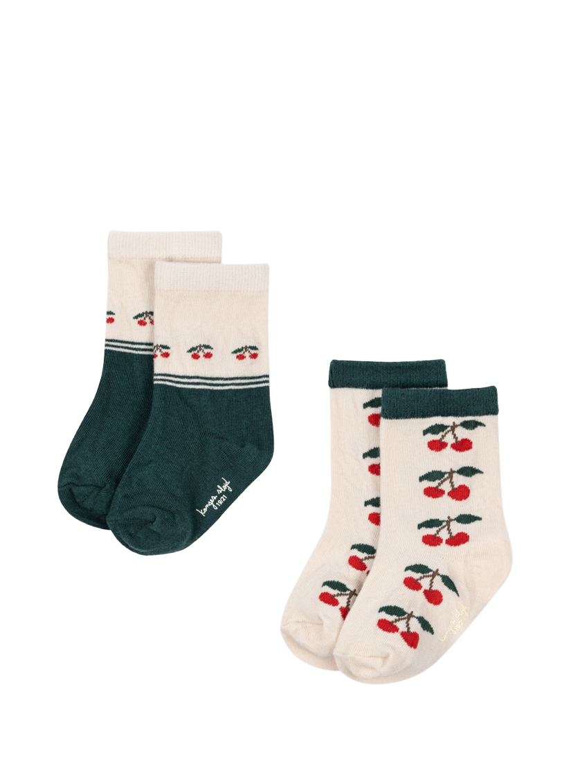 Product image 1 of 3, which shows Konges Sløjd Kids' Cherry Socks, Multi, 6-8 years