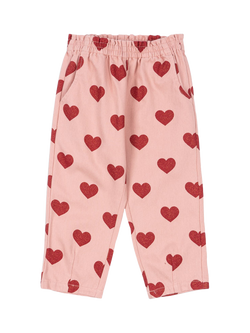 Konges Sløjd Kids' Magot Heart Print Trousers, Pink, Pink