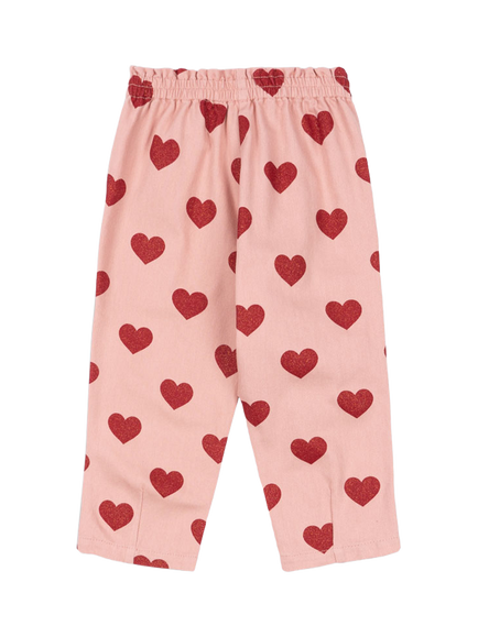 Konges Sløjd Kids' Magot Heart Print Trousers, Pink - view 2, Pink
