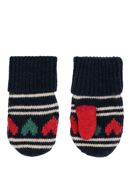 Konges Sløjd Kids' Belou Wool Rich Mittens, Blue/Multi, Blue/Multi
