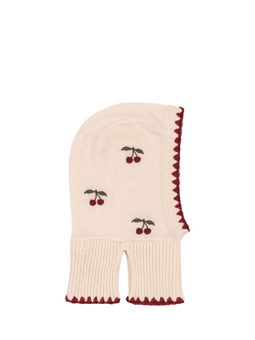 Product image 1 of 3, which shows Konges Sløjd Kids' Collette Balaclava, Off White, 3-6 months