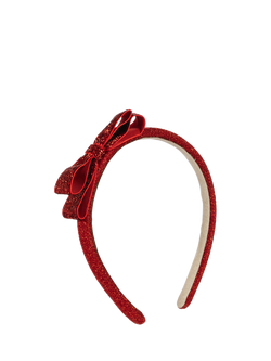 Konges Sløjd Kids' Velvet Bow Hairband, Red, Red