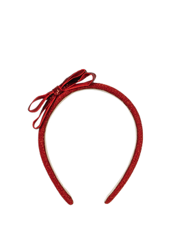 Konges Sløjd Kids' Velvet Bow Hairband, Red - view 2, Red