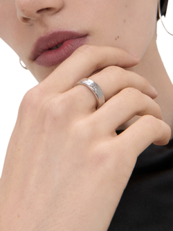 Ottoman Hands Dela Adjustable Band Ring, Silver - view 2, Silver