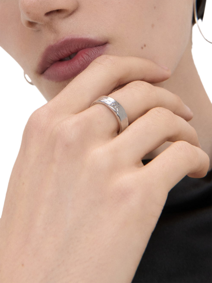 Ottoman Hands Dela Adjustable Band Ring, Silver - view 2, Silver