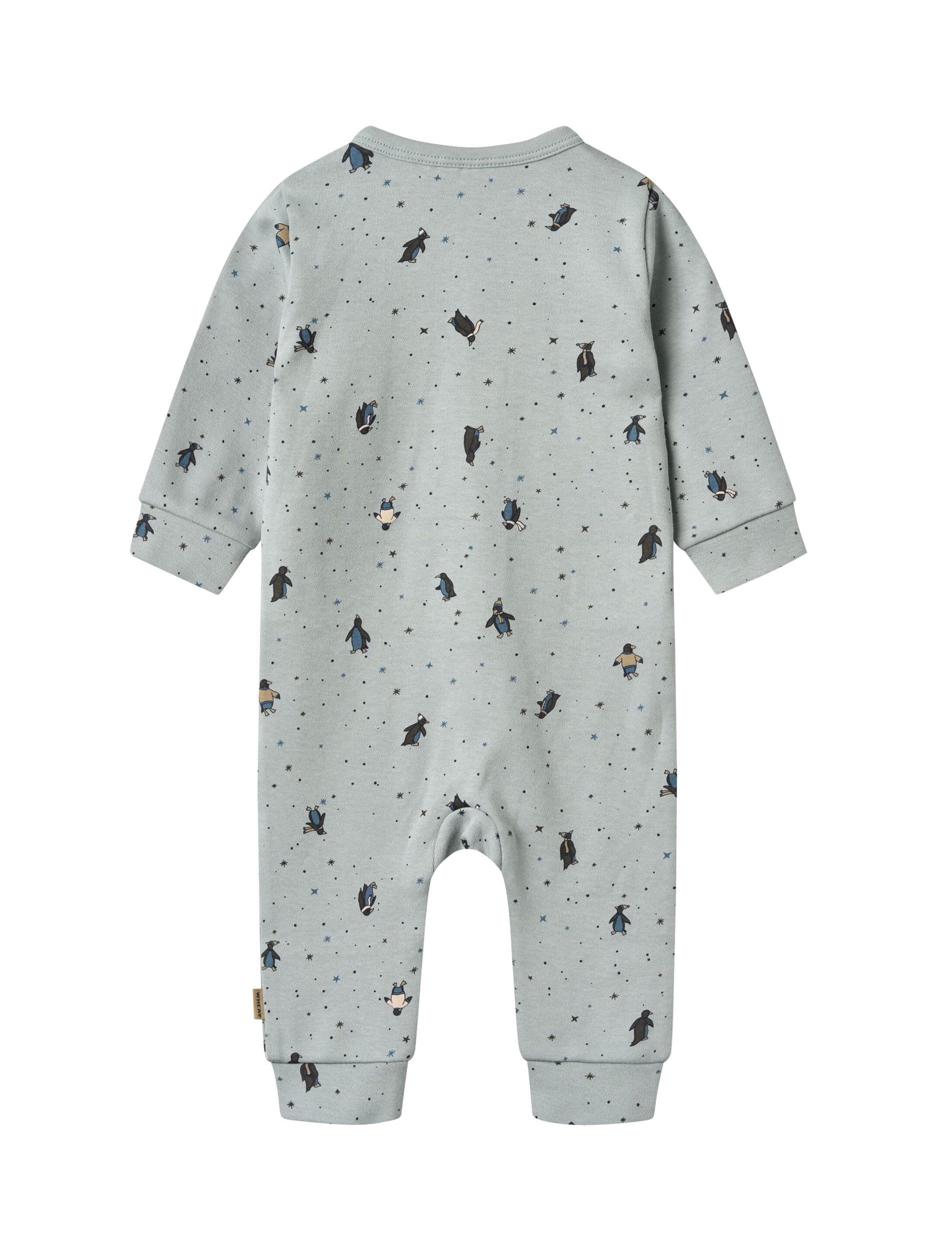 Product image 2 of 2, which shows WHEAT Baby Bendji Romper Suit, Soft Rain/Multi, 3 months