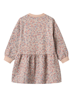 WHEAT Kids' Zenia Sweatshirt Dress, Rose Dust/Multi - view 2, Rose Dust/Multi