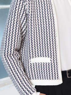 French Connection Noar Moss Stitch Cardigan - view 2, Cream/Multi