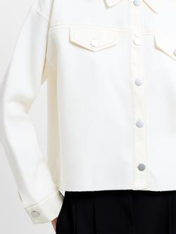 French Connection Cersei Knit Denim Mix Jacket, Porcelain Cream - view 2, Porcelain Cream