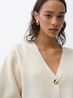 French Connection Missy Knit Cinched Waist Cardigan, Porcelain Cream - view 2, Porcelain Cream