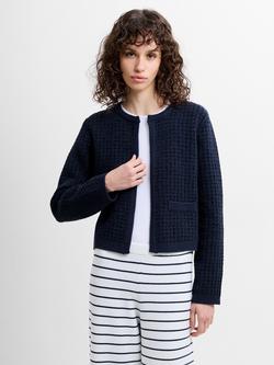 French Connection Noar Moss Stitch Cardigan, Navy