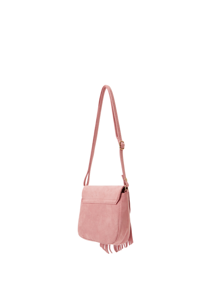 Angels by Accessorize Kids' Floral Embroidered Fringe Crossbody Bag, Pink - view 2, Pink