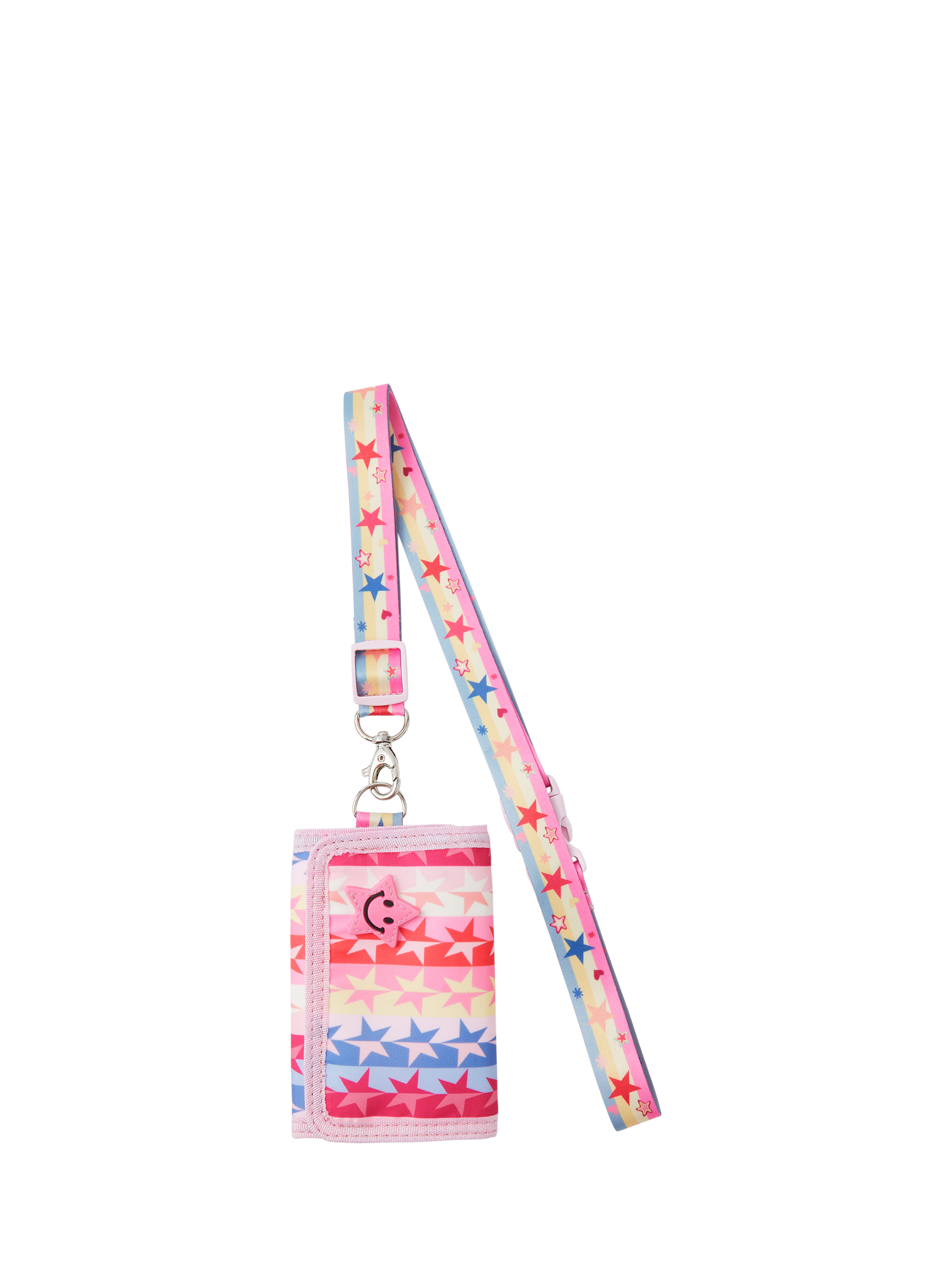 Product image 1 of 3, which shows Angels by Accessorize Kids' Star Print Lanyard Purse, Multi, One Size
