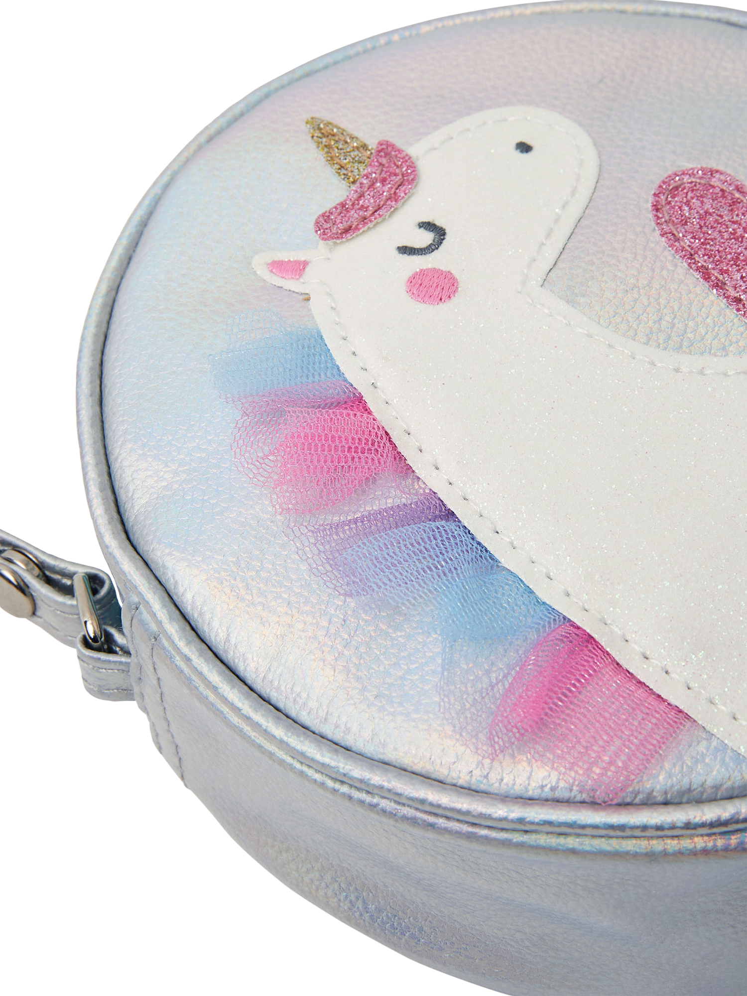 Product image 3 of 4, which shows Angels by Accessorize Kids' Round Unicorn Crossbody Bag, Multi, One Size