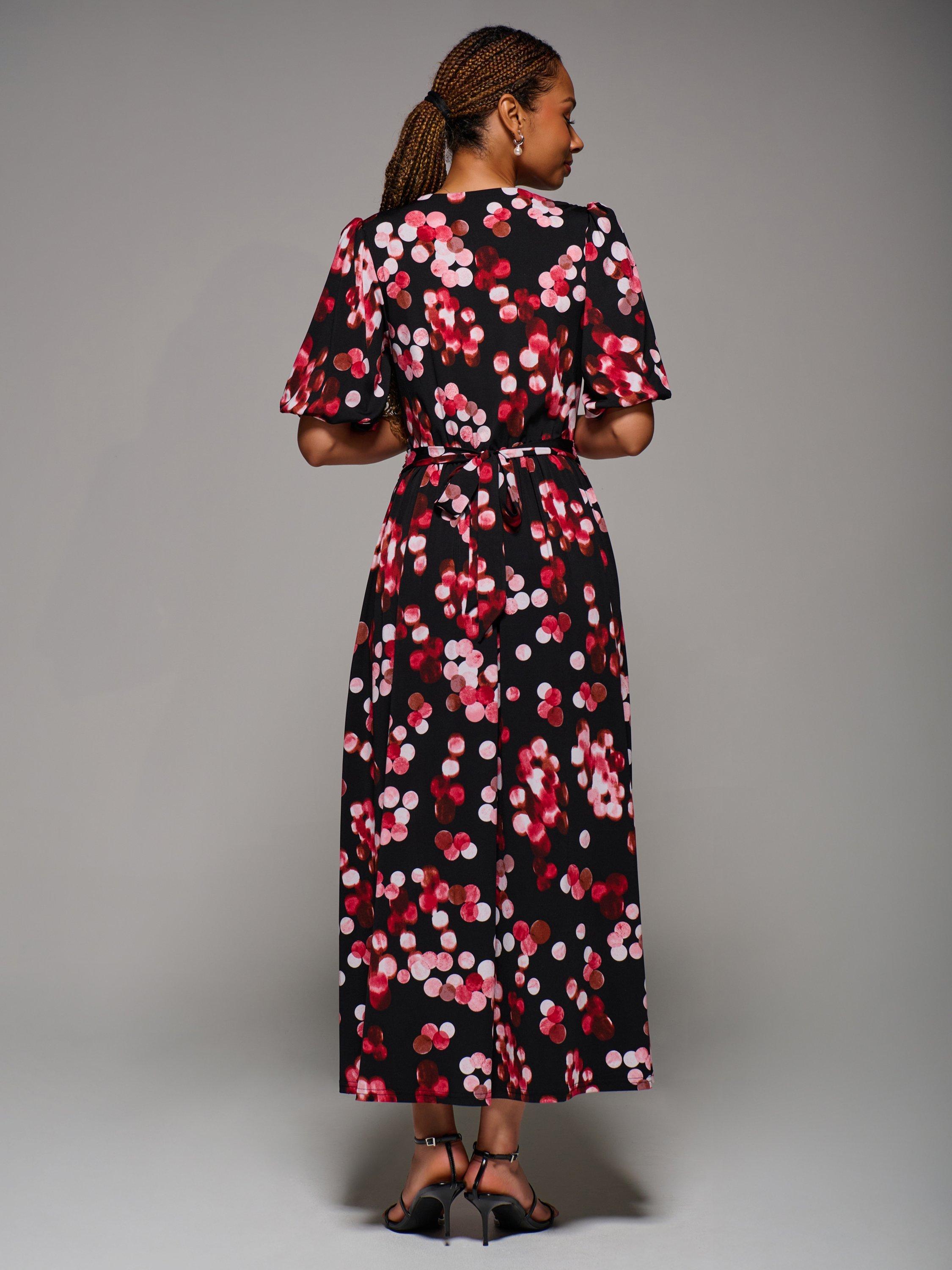 Product image 2 of 6, which shows Jolie Moi Puff Sleeve Maxi Dress, Red Spot, 8