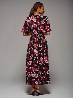 Jolie Moi Puff Sleeve Maxi Dress, Red Spot - view 2, Red Spot