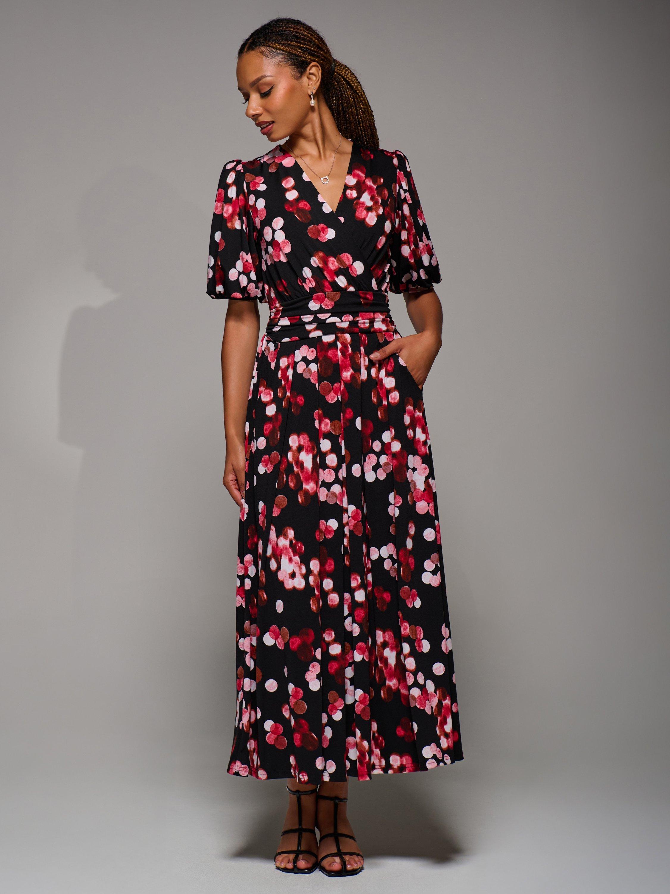 Product image 5 of 6, which shows Jolie Moi Puff Sleeve Maxi Dress, Red Spot, 8