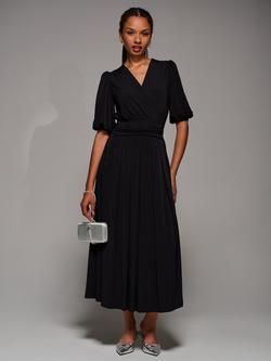 Jolie Moi Puff Sleeve Maxi Dress, Black, Black