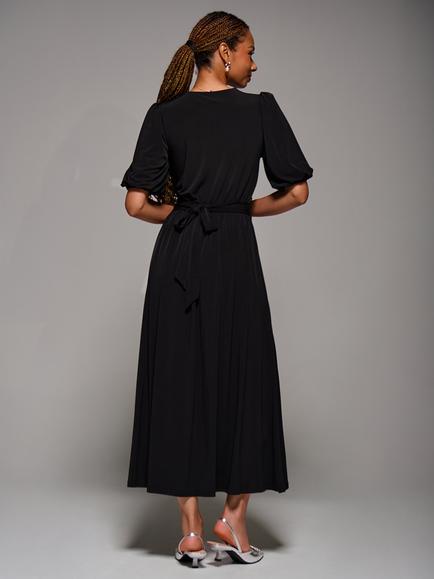 Jolie Moi Puff Sleeve Maxi Dress, Black - view 2, Black