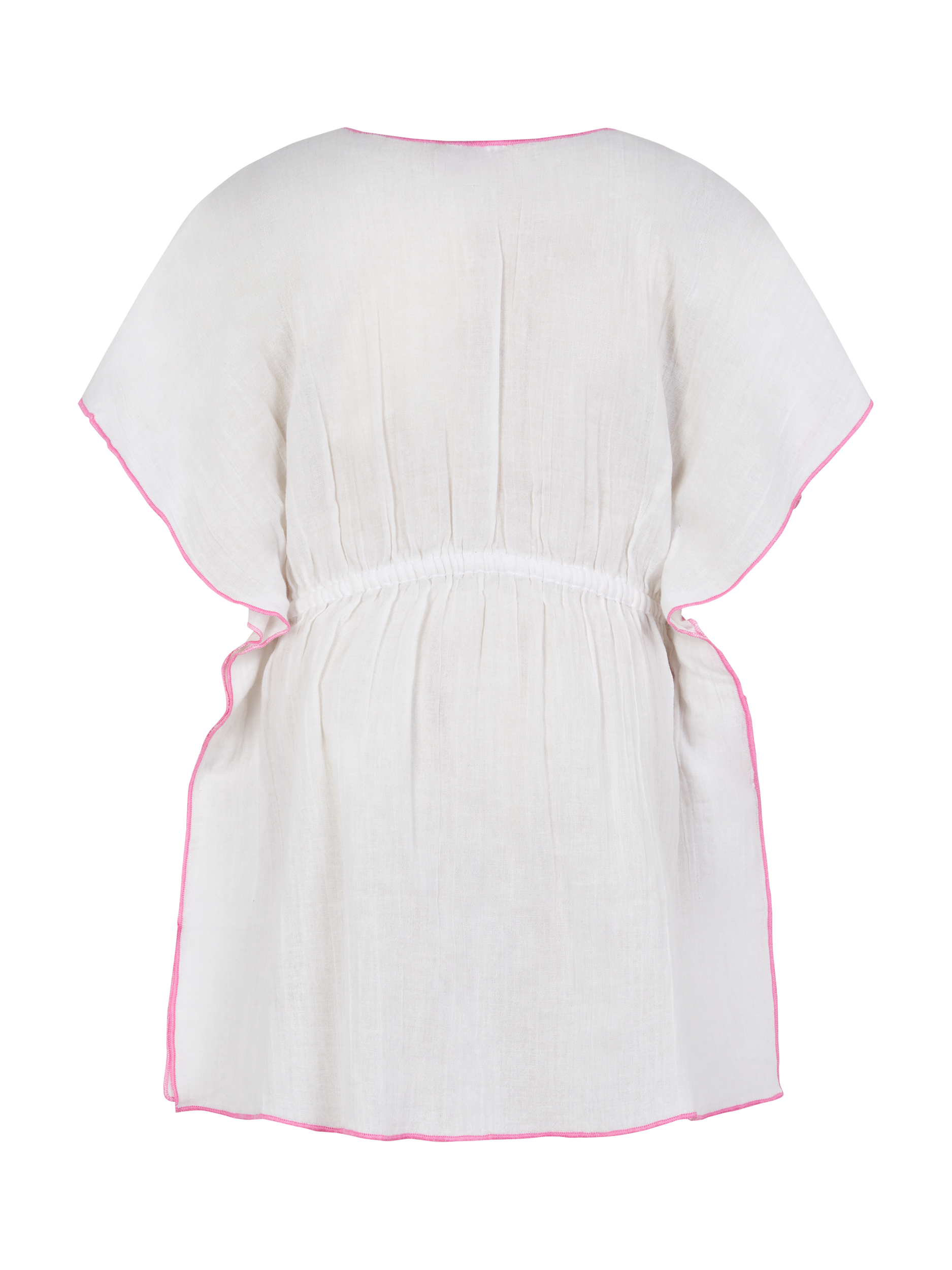 Product image 2 of 3, which shows Angels by Accessorize Kids' Cherry Embroidered Kaftan, White, 18-24 months